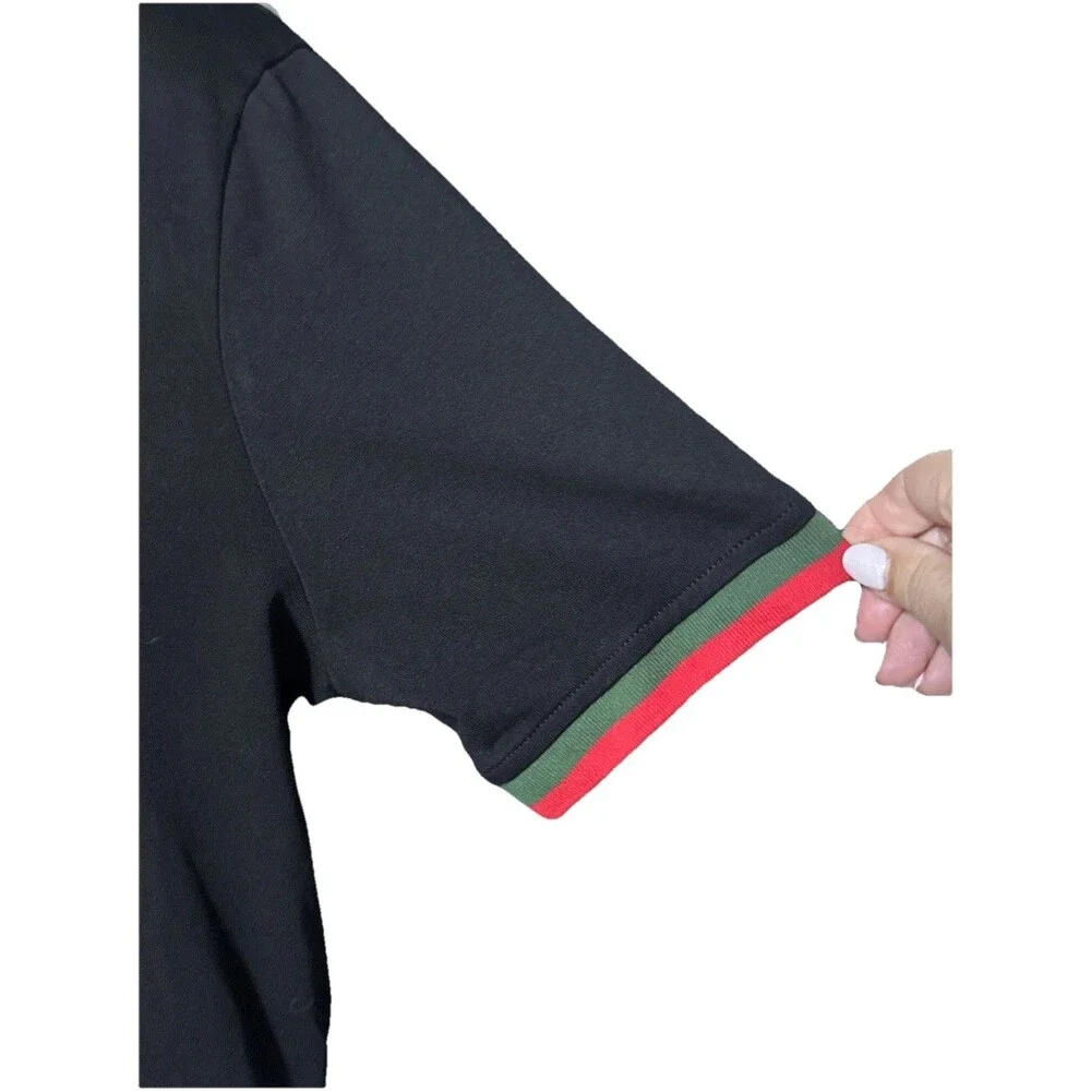 Tuckernuck Hutton Polo Dress XL Black Red Green Cotton Short Sleeve Pockets